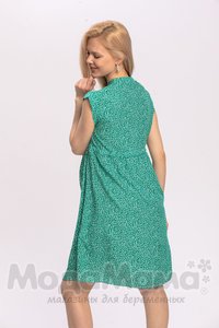 мм535-101654-Платье для беременных и кормящих, Зеленый/веточки