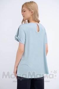 мм325-601271-Блузка для беременных и кормящих, Голубой