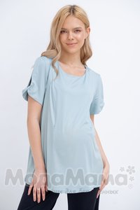 мм325-601271-Блузка для беременных и кормящих, Голубой