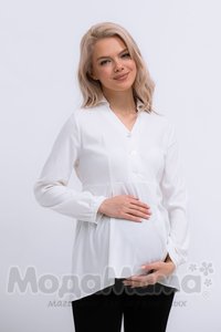 мм331-601166-Блузка для беременных и кормящих, Белый