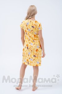 мм505-101201-Платье для беременных и кормящих, Желт/принт