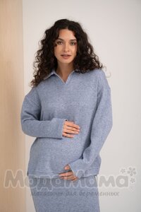 мм929-821113-Костюм для беременных, Серо-голуб/меланж
