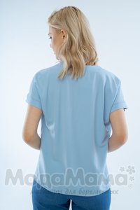 мм310-603368-Блузка для беременных и кормящих, Голубой