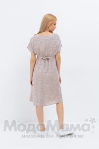 мм529-101251-Платье для беременных и кормящих, Беж/горох