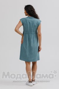 мм535-101654-Платье для беременных и кормящих, Ментол/горох