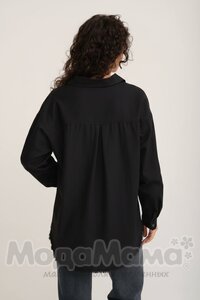 кк4022-дж-Рубашка ОВЕРСАЙЗ (джинс), Черный