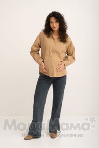 кк1030-Рубашка ОВЕРСАЙЗ, Бежевый