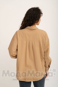 кк1030-Рубашка ОВЕРСАЙЗ, Бежевый