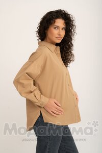 кк1030-Рубашка ОВЕРСАЙЗ, Бежевый