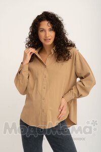 кк1030-Рубашка ОВЕРСАЙЗ, Бежевый