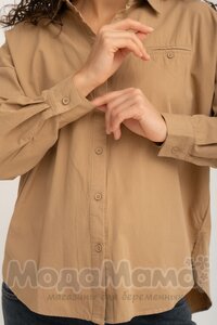 кк1030-Рубашка ОВЕРСАЙЗ, Бежевый