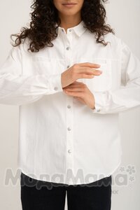 кк154-Рубашка ОВЕРСАЙЗ (джинс), Экрю