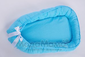 мм400-21-Кокон для новорожденных (Голубой горошек), Голубой/горох