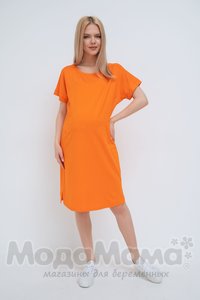 мм107-100402-Платье для беременных и кормящих, Оранжевый