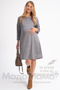 мм531-106170-Платье для беременных, Сер/клетка