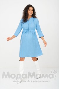мм535-101364-Платье для беременных и кормящих, Голубой