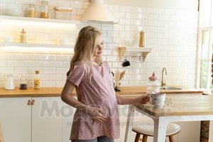 мм325-101266-Блузка для беременных и кормящих, Роз/горох