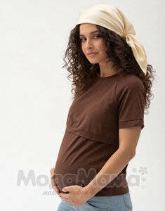 мм111-011202-Футболка для беременных и кормящих, Шоколад