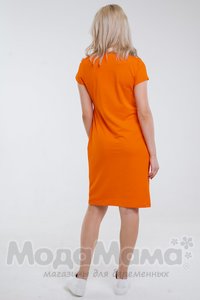 мм505-101202-Платье для беременных и кормящих, Оранжевый