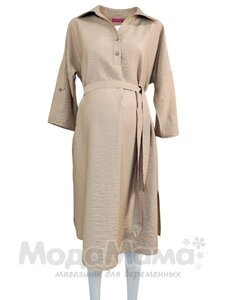 Платье-рубашка для беременных, Бежевый