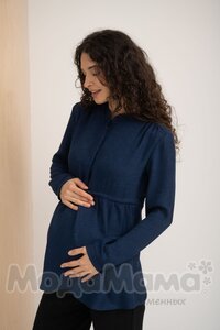 мм329-601164-Блузка для беременных и кормящих, Т.синий
