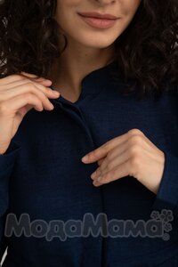 мм329-601164-Блузка для беременных и кормящих, Т.синий