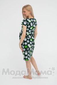 мм505-101201-Платье для беременных и кормящих, Изумруд/принт