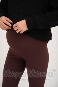 Легинсы в рубчик утепленные (байка), Шоколад