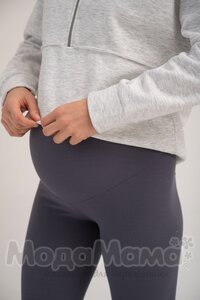 Легинсы в рубчик утепленные (байка), Графит