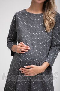 мм531-106170-Платье для беременных, Серый/горошек