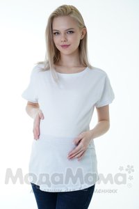 мм107-011201-Футболка для беременных и кормящих, Белый