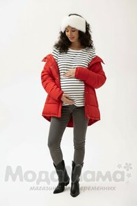 Лонгслив для беременных и кормящих, Ч/Б полоска