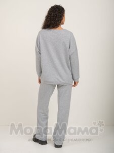 мм824-202106-Брюки (трёхнитка), Серый меланж