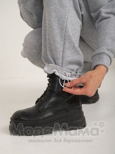 мм824-202106-Брюки (трёхнитка), Серый меланж