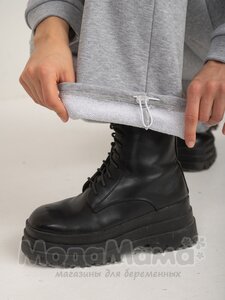 мм824-202106-Брюки (трёхнитка), Серый меланж