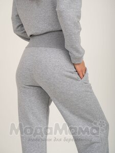 мм824-202106-Брюки (трёхнитка), Серый меланж