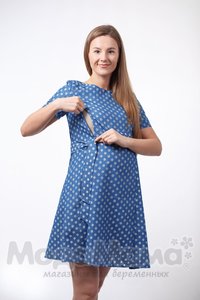 мм508-101253-Платье для кормления, Т.синий/горох