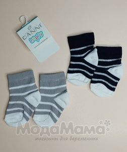 dn11-Носочки для новорожденных, Син/полоска