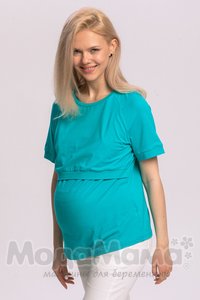 мм111-011202-Футболка для беременных и кормящих, Мор.волна