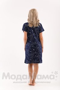 мм107-100401-Платье для беременных и кормящих, Т.синий/звёзды