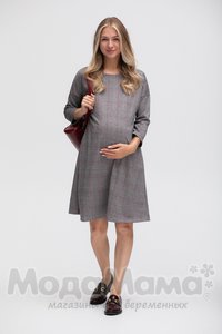 мм531-106170-Платье для беременных, Бордов/клетка