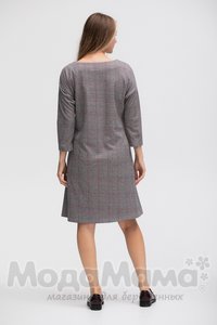 мм531-106170-Платье для беременных, Бордов/клетка