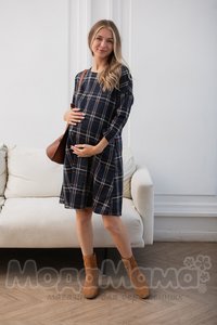 мм531-106170-Платье для беременных, Син/клетка