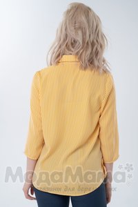 мм309-623557-Рубашка, бел-желт/полос
