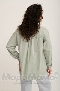 кк4022-дж-Рубашка ОВЕРСАЙЗ (джинс), Полынный