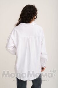 кк4022-дж-Рубашка ОВЕРСАЙЗ (джинс), Молочный