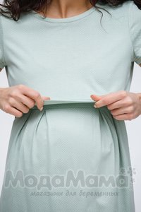мм505-454101-Платье домашнее, Св.хаки/горох