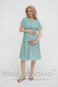 Платье для беременных и кормящих, Мята/принт