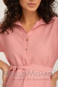 мм541-101877-Платье-рубашка для беременных, Пудра