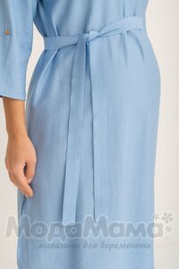 мм541-101877-Платье-рубашка для беременных, Голубой